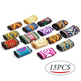 Dreadlock Beads,15 Pcs Fabric Dreadlock Bead Cloth Braiding Hair Accessories Colorful Hair Tube Beads for Braiding Hair Decoration