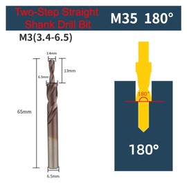 M35 HSS-CO Cobalt Two Stage Step Drill Bit Screw Counterbore Twist Countersink Drill for Stainless Drilling and Chamfering