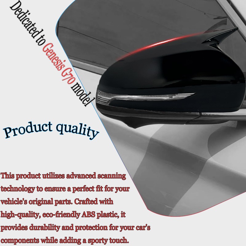MUXEE Side Mirror Cover,for Genesis G70 2018 2019 2020 2021