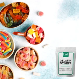 Gelatin (200g) by Elo’s Premium |100% All-Natural Food Grade Powder Unflavored Thickener| Packaged In Canada| Used As Thickener, Stabilizer, Texturiser| Non-GMO, Gluten Free| Make Yogurt, Fruit Gelatins, Puddings and more