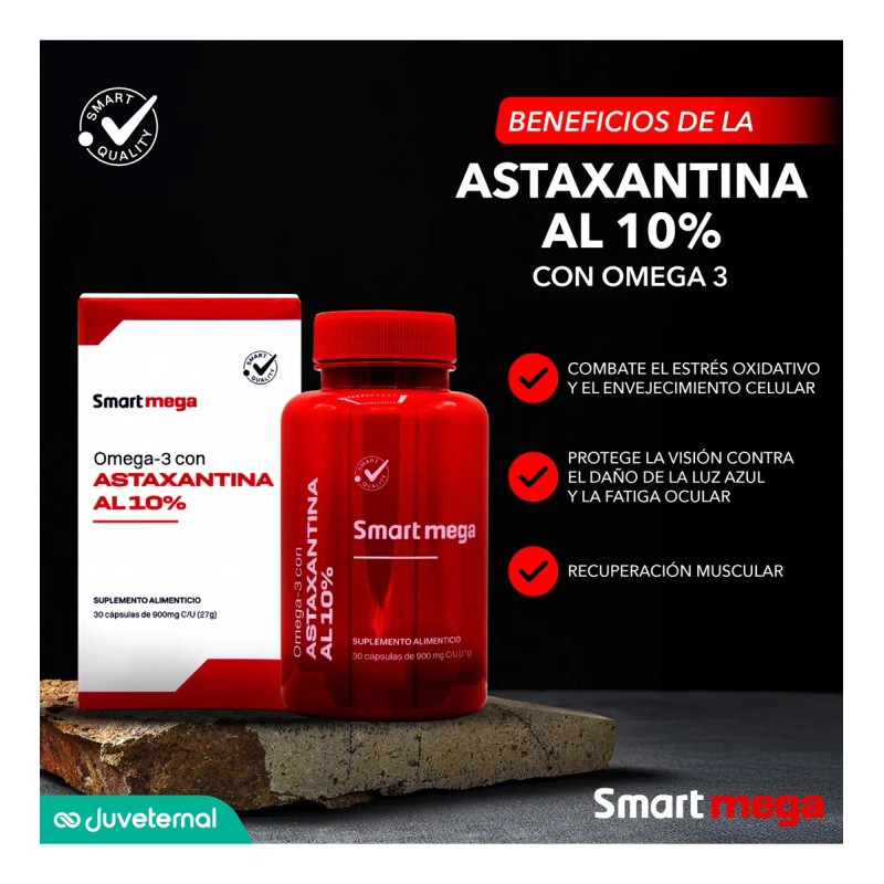 Smart Mega Omega 3 Con Astaxsantina Pura Al 10% 30