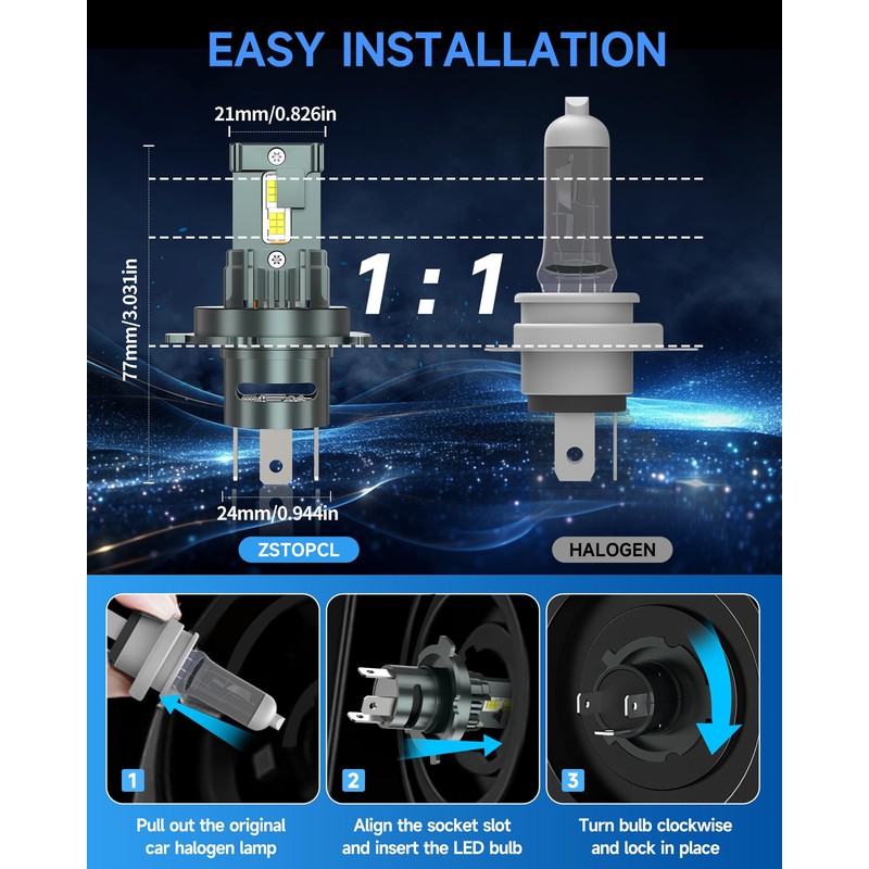 ZSTOPCL Compatible with Toyota Tundra 2000-2006 Fog Bulbs, High&Low Beam