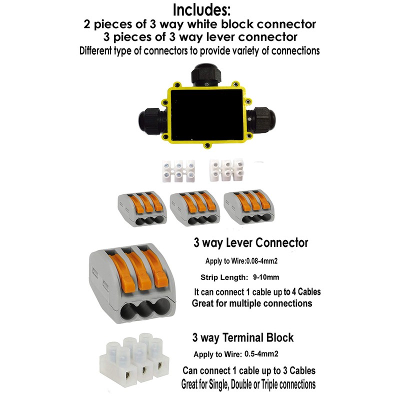 Sucre Auxiliary ® 24A 450V 3 Way T Shape IP68