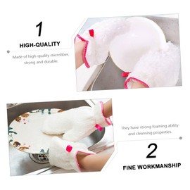 Mikinona 6pcs Durable Housework Gloves Dish Washing Gloves for Kitchen and Cleaning Tasks Comfortable and White Color