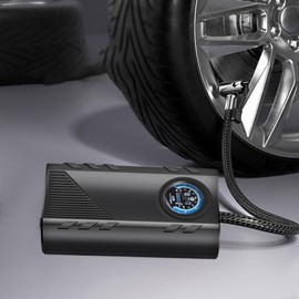 Auto Air Pump | Electric Car Tire Air Pump,Compact Tire Inflator with Pressure Gauge, Efficient Tire Pump for, Tires, Balls