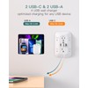 Addtam Surge Protector Outlet Extender, 6-Outlet Splitter with 4 USB