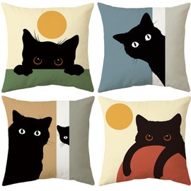 ARNTY Cushion Cover 45 x 45 cm, Set of 4 Velvet Decorative Cushion Covers, Sofa Cushion, Decorative Cushion with Hidden Zip for Office, Garden, Sofa, Cushion Cover Only