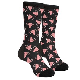 Mouxue Happy Uterus Funny Novelty Crazy Crew Tube Socks, Men'S Women'S Casual Dress Socks