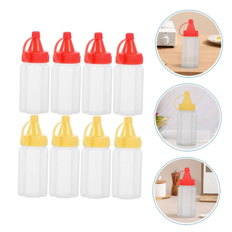 ABOOFAN 8pcs Mini Squeeze Bottles Reusable Leak Condiment Containers for