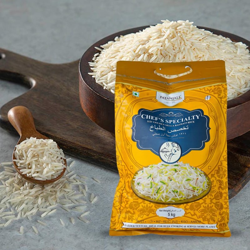 Patanjali Chef Specialty Golden Sella Basmati Rice 5 Kg /
