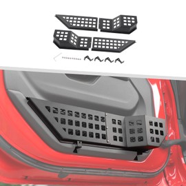 Jimen Fit for Jeep Wrangler JL JLU 4XE 2018-2025 & Gladiator JT 2020-2025, Upgrade 4PCS Metal Front Door Pockets Organizer Storage Box