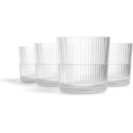 Drinique Unbreakable Edition Rocks 10 oz Tritan Renew Plastic Cocktail Glass Clear 4-Pack