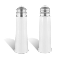 NIIIYTYB 2 Pcs Light Socket Extender E26 Fan Extension Bulb Base 4.72IN Extenders Lightbulb Ceiling Adapter Waterproof Lamp Stand Switch Outdoor Recessed Shelf Shape E26 Light Bulb Socket Extension