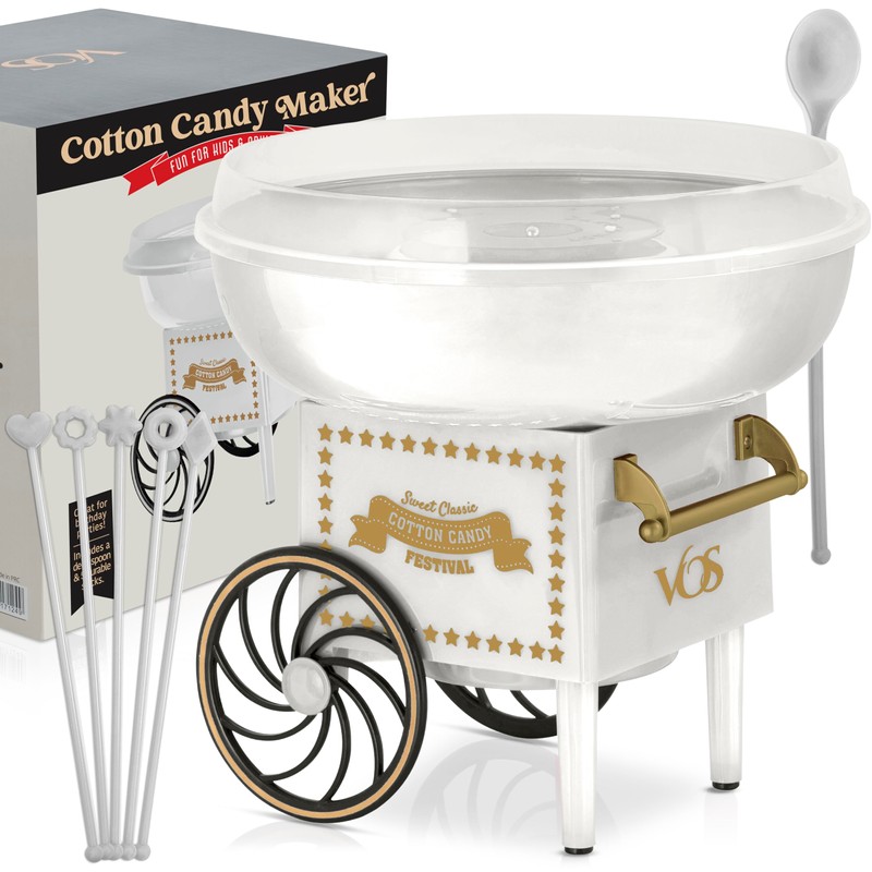 Cotton Candy Machine Kit - White Retro Cotton Candy Maker,