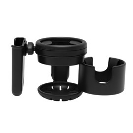 Lusinus Stroller Cup and Phone Holder for Babyzen YOYO/Yoyo+/Yoyo2/Yoyo3 – 3-in-1 Dual Cup & Phone Organizer with 360° Rotating Clamp – Fits Bottles, Coffee Cups, Smartphones