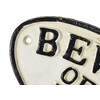 Beware of The Dog - Oval Cast Iron Sign Plaque