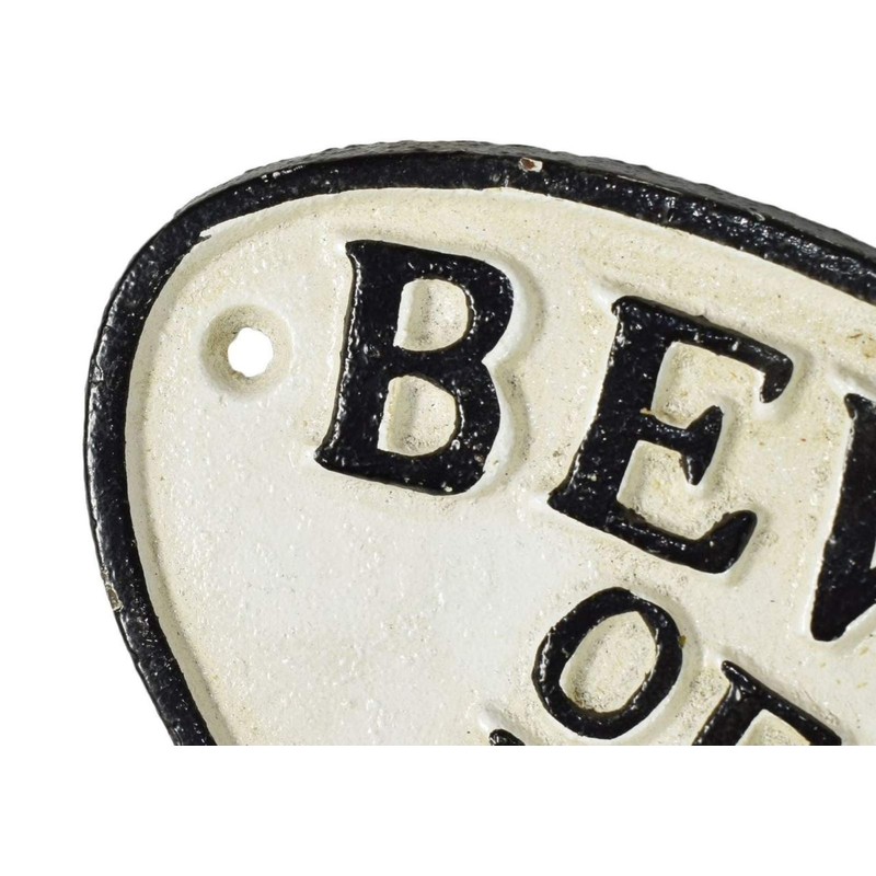 Beware of The Dog - Oval Cast Iron Sign Plaque
