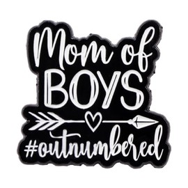 Mom Of Boys Outnumbered Enamel Pin Mom Worried A Lot About Boys Or Dad Badge Brooch For Backpacks Coats Hats Accessories