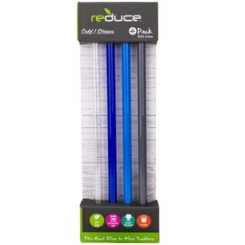 Reduce Reusable Hard Plastic Straws, 4 Pack - Fits 20-40 oz Tumbler Mugs - BPA-Free, Dishwasher Safe, Impact Resistant - Ideal Drinking Straws for Home and Travel