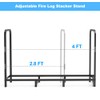 Tikimilor 4ft Firewood Rack Holder, Adjustable Heavy Duty Fire Log