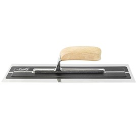 Toolty Ultra Flexible Plaster Finishing Skimming Trowel - Stainless Steel Finishing Hand Tool - with Wooden Handle - 14 inch - TLTY8041