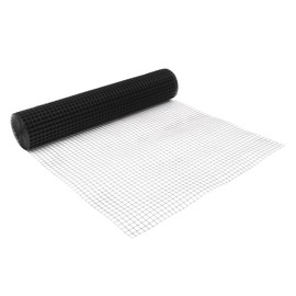 DYNAMI Hardware Cloth Black 19 Gauge, 1x1 inch Mesh 48'' x 100' PVC Wire Mesh Roll Square Chicken Wire Fencing Gopher Wire Netting Raised Garden Rabbit Fence,w/1Pair Gloves (1 in 48 in x 100 ft)
