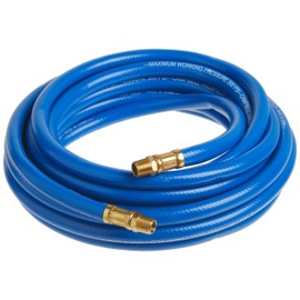 CAMPBELL HAUSFELD 3/8 in. x 25 ft. PVC Air Compressor Hose, Lightweight and Durable Air Hose, Ideal for Air Compressor Applications Non-marring and abrasion resistant cover.