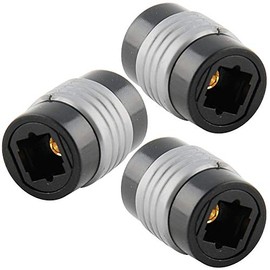 JacobsParts TosLink Optical Coupler Digital Audio Fiber Optic Female Extension Adapter, 3-Pack