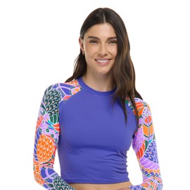 Eidon Women's Standard Kiko Longsleeve Crop Rashguard, Allegory