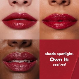 e.l.f. Cosmetics O Face Labial Satinado Own It Rojo Vino Intenso