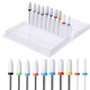 Wanmu 10Pcs Ceramic Nail Drill Bits, 3/32 Professional Acrylic Nail
