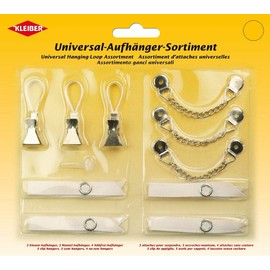 Kleiber 70096 Universal-Aufhänger-Sortiment verschieden, Weiß/Silber, 18 x 20 x 1,5 cm