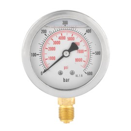 Pressure Gauge 0-600Bar G 1/4 Inch 63 mm Dial Hydraulic Water Pressure Gauge Meter