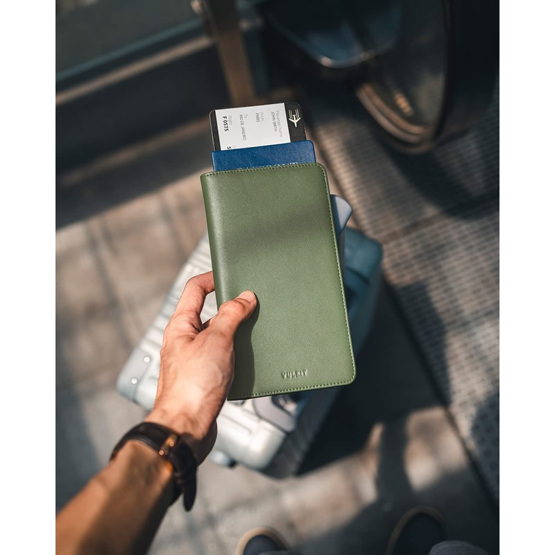 VULKIT Cartera Porta Pasaporte Billetera de Viaje con Bloqueo RFID