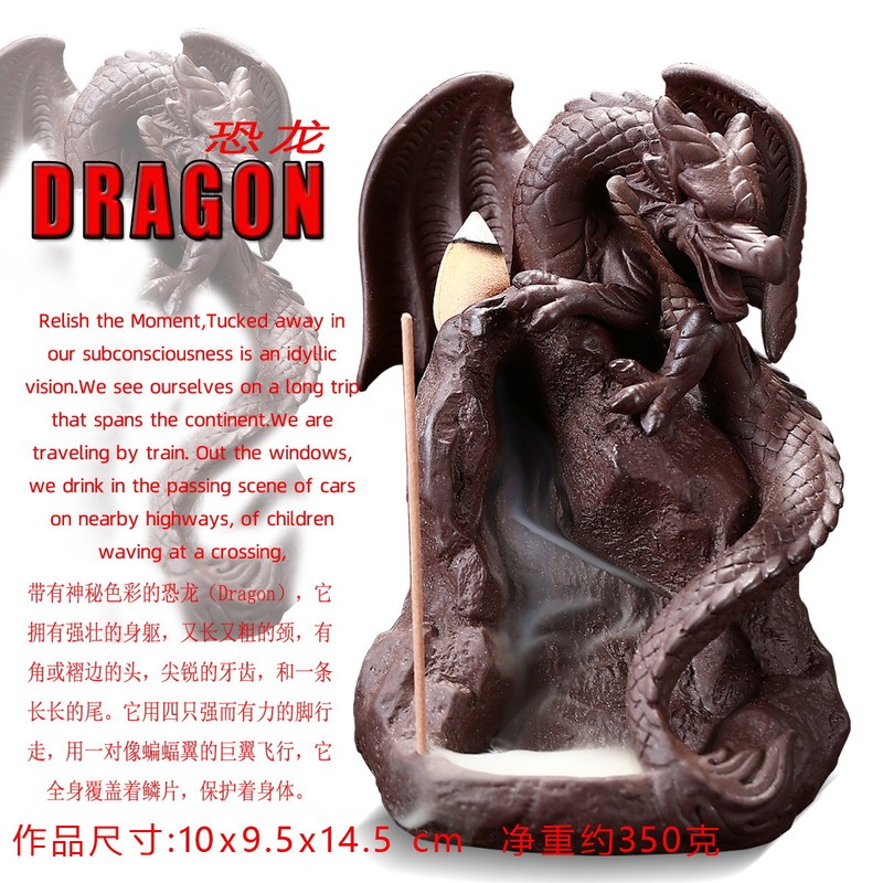 Kuqi ceramic creative home interior decoration dragon big dinosaur castle