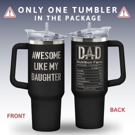 KATLADIZ Gifts for Dad from Daughter - Dad Gifts from Daughter - Birthday Gifts for Dad, Dad Birthday Gift Ideas - Christmas Gifts for Dad, Dad Christmas Gifts - New Dad Gifts for Men - 40 Oz Tumbler