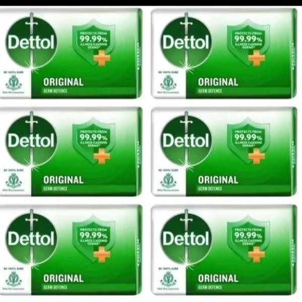 6 pack Dettol Anti Bacterial Original Soap 100g protect against