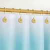 Celestial Shower Curtain Hooks 12 Pcs, Decorative Gold Sun Moon