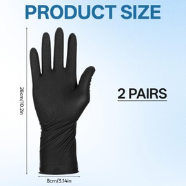 SynHHergyx Hair Color Gloves, 2 Pairs Reusable Rubber Gloves Hair Dye Glove Professional Hair-Dying Tools for Home Salon Barber Hairs Dyeing and Coloring, Cleaning (Black, Small)