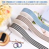 PECMER Cotton Webbing 1.5 Inch for Bag Straps, Striped Blue-White,6