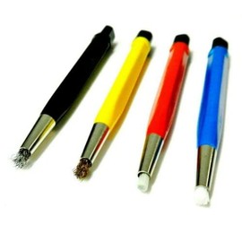 JTS 4pc Scratch Brush Set Brass Steel Fiberglass Nylon - Watch Repair & Jewelry Tool