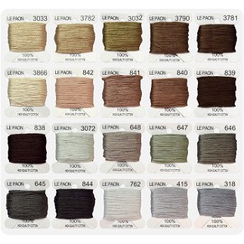 Embroidery Floss bobbins - Cross Stitch Threads - Friendship Bracelets Floss - Crafts Floss - 20 Bobbins Per Pack Embroidery Floss, Light Mocha Brown Gradient