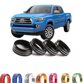 Air Conditioner AUTO Switch CD Button Knob Compatible with 2016 2017 2018 2019 2020 Toyota Tacoma Accessories, Matching Aluminum Alloy for Tacoma Auto Interior Center Console Covers Trims (Black)