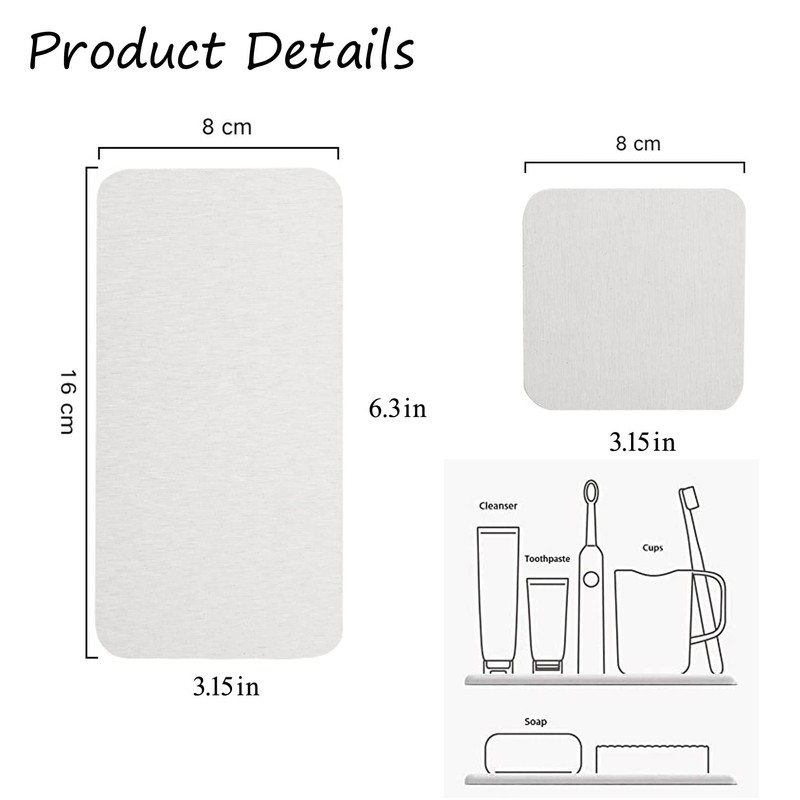 Water Absorbent Stone for Sink, Silica Soap Dish, Quick-Drying Soap