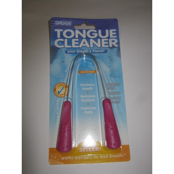 Dr Tung's Stainless Steel, Adjustable TONGUE CLEANER - Pink Color