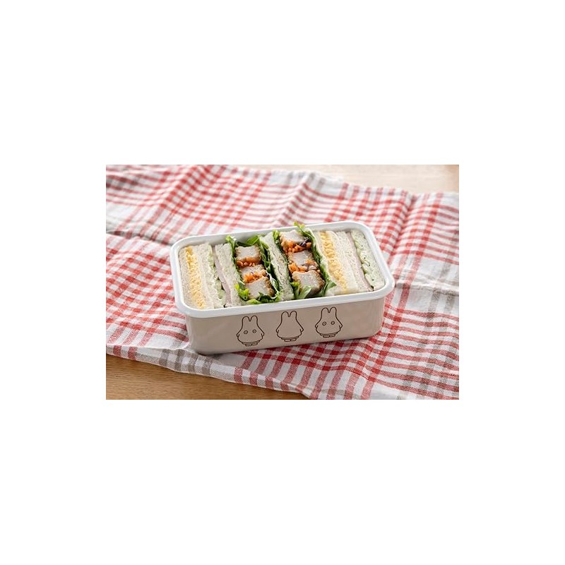 Fuji Enamel Miffy Pastel Storage Container with Lid Shallow Type