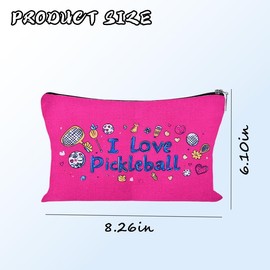 Sisadodo Pickleball Themed Travel Makeup Bag for Sports Lover Fan Sport Themed Toiletry Bag Organiser Pouch for Pickleball Lovers Player Portable Cosmetic Zip Storage Bags for Handbags Suitcases