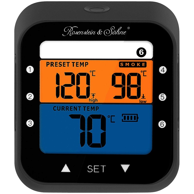Rosenstein & Söhne Baking Thermometer: Professional BBQ Thermometer with Bluetooth