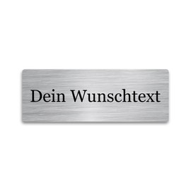 WIENS3D Namensschild Edelstahl mit Gravur | Klingelschild - Türschild - Gartenschild personalisiert für Briefkasten | Büroschild - Grabschild - Bankschild - Stallbox - Hundehütte | (70x25x2 mm)