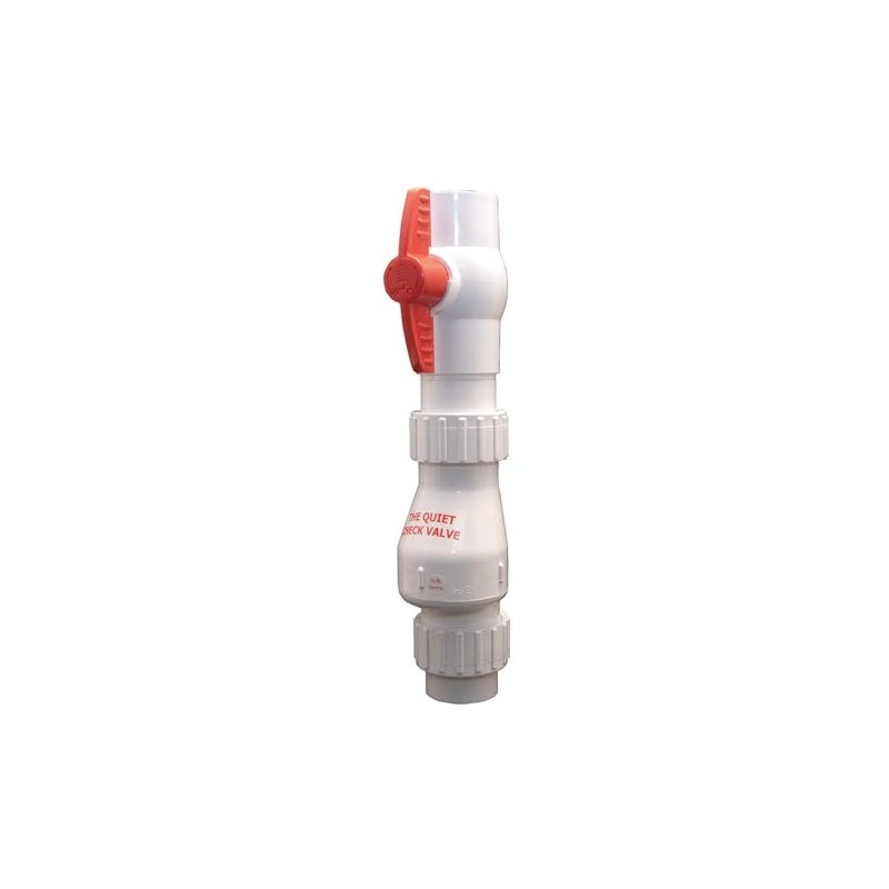 Silent Combo Check Valve with Ball Valve 1-1/2" White